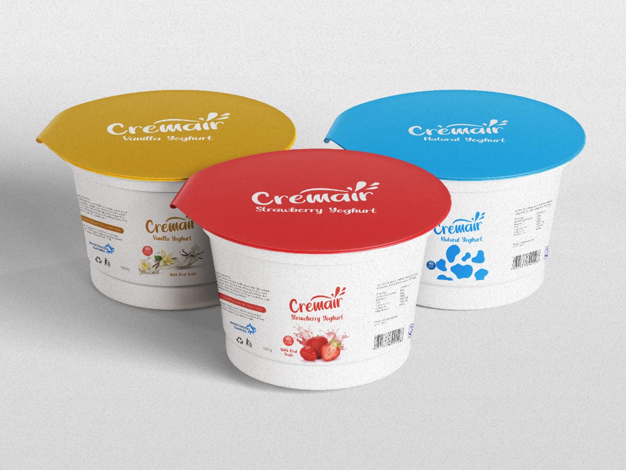 Three WestWood Dairy Cups